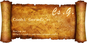 Csehi Germán névjegykártya